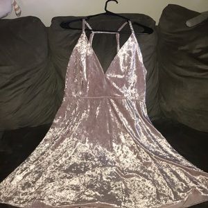 Forever 21 Pink Velvet Skater Dres Racerback XL/OX